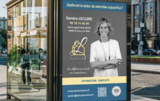 Création de l'Affiche Sandra Leclerc Immobilier pour campagne abris de bus JC Decaux